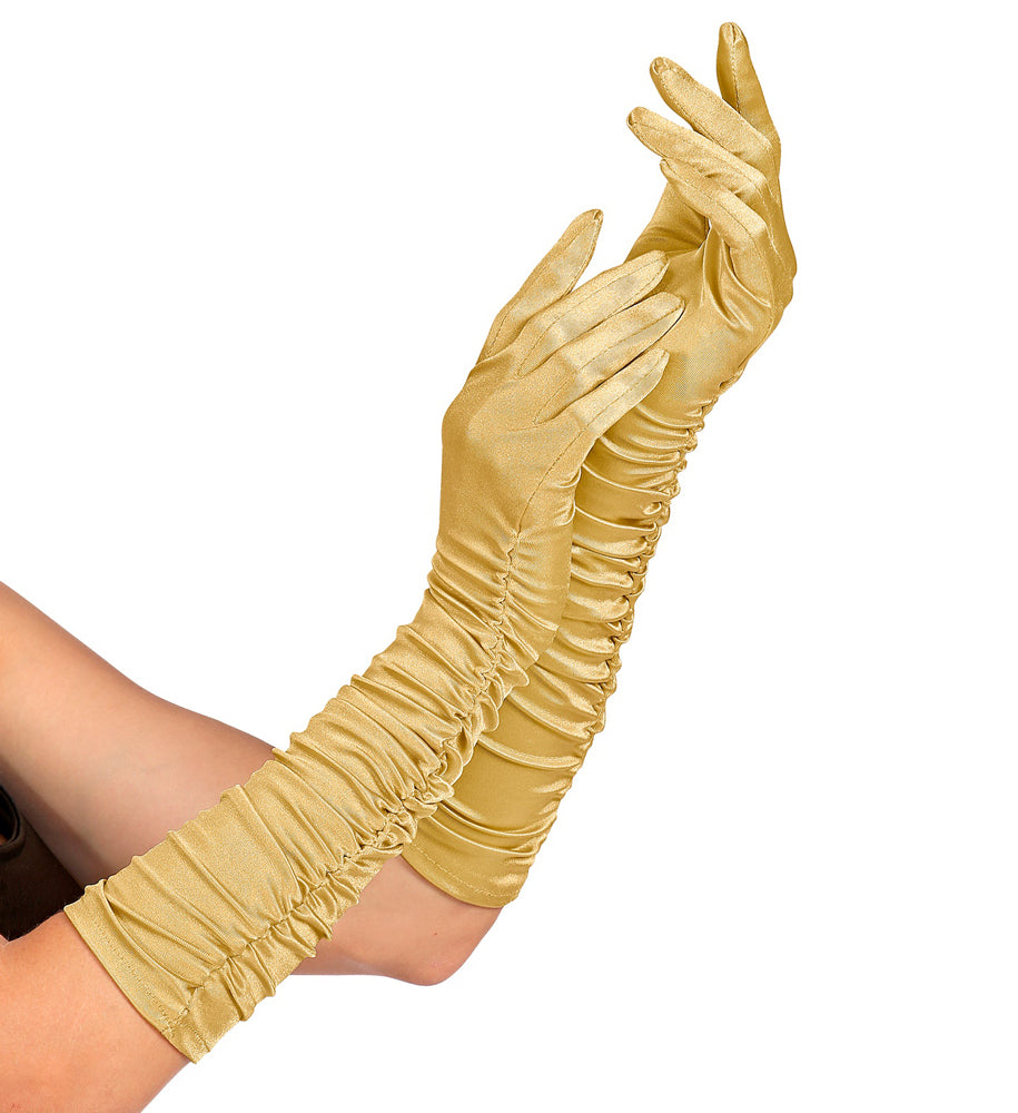 gold handschuhe Geraffte Handschuhe in Gold 44cm